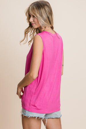 Hard To Leave Cutout Sleeveless Top
