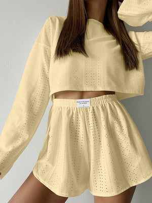 Perfectly Paired Eyelet Top and Shorts Set