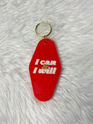 Retro Motel Keychain-I can & I will