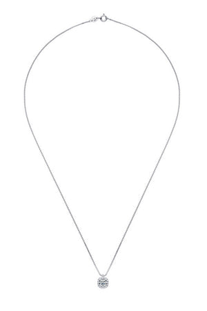 Moissanite Pendant Platinum-Plated Necklace