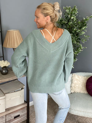 Stroll In The Park Knit-dusty sage