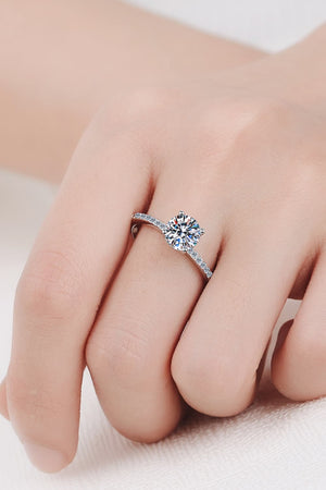 Just Stay 1 Carat Moissanite Rhodium-Plated Ring