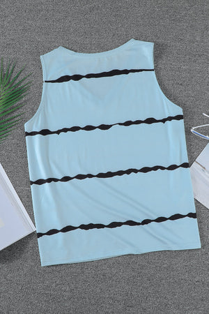 Toes In The Sand Printed V-Neck Tank