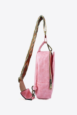 Weekend Shopping Adjustable Strap PU Leather Sling Bag