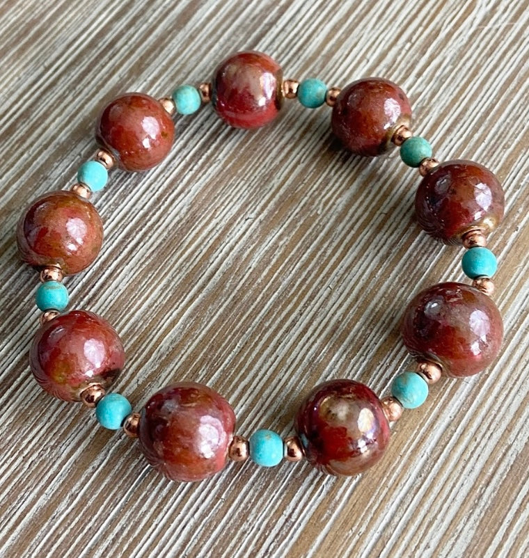 Magnesite/Czech bead bracelet
