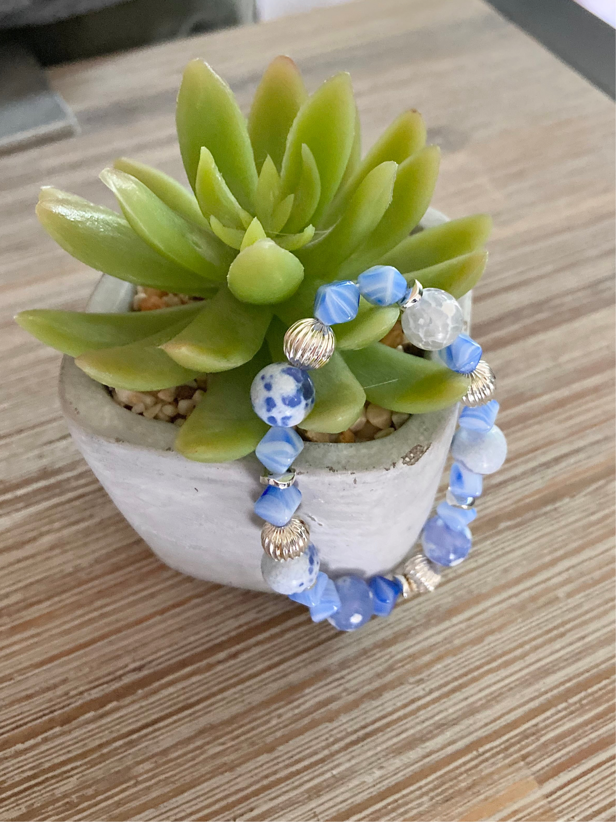 Blue Mirage Agate Bracelet