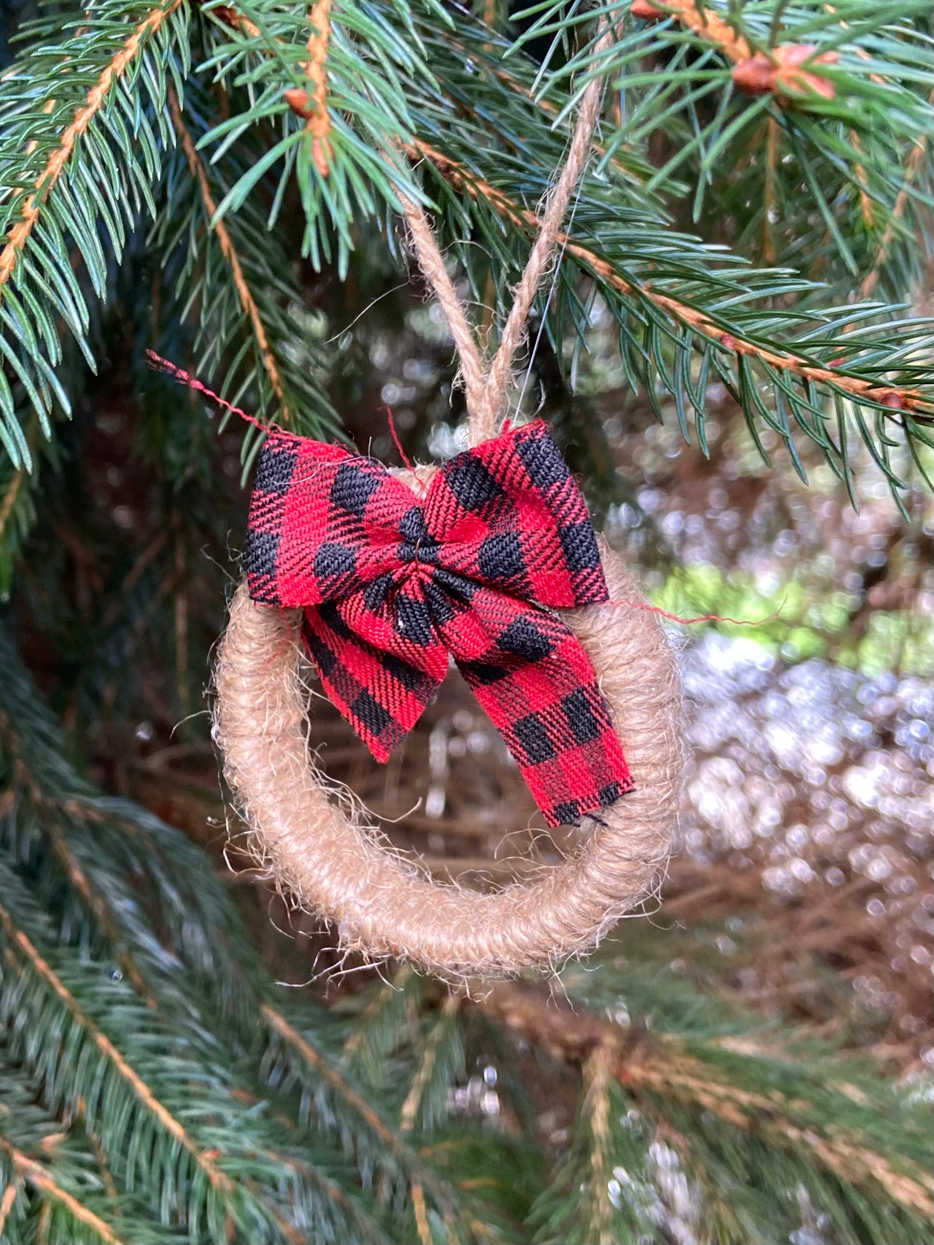 Rustic Plaid Charm Ornament