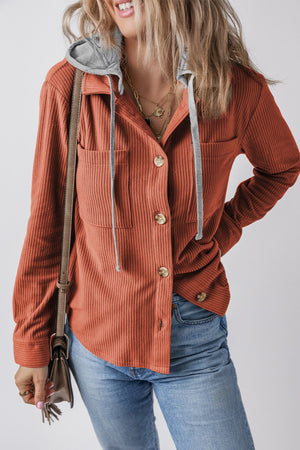 Trendy Traveler Corduroy Hooded Shacket