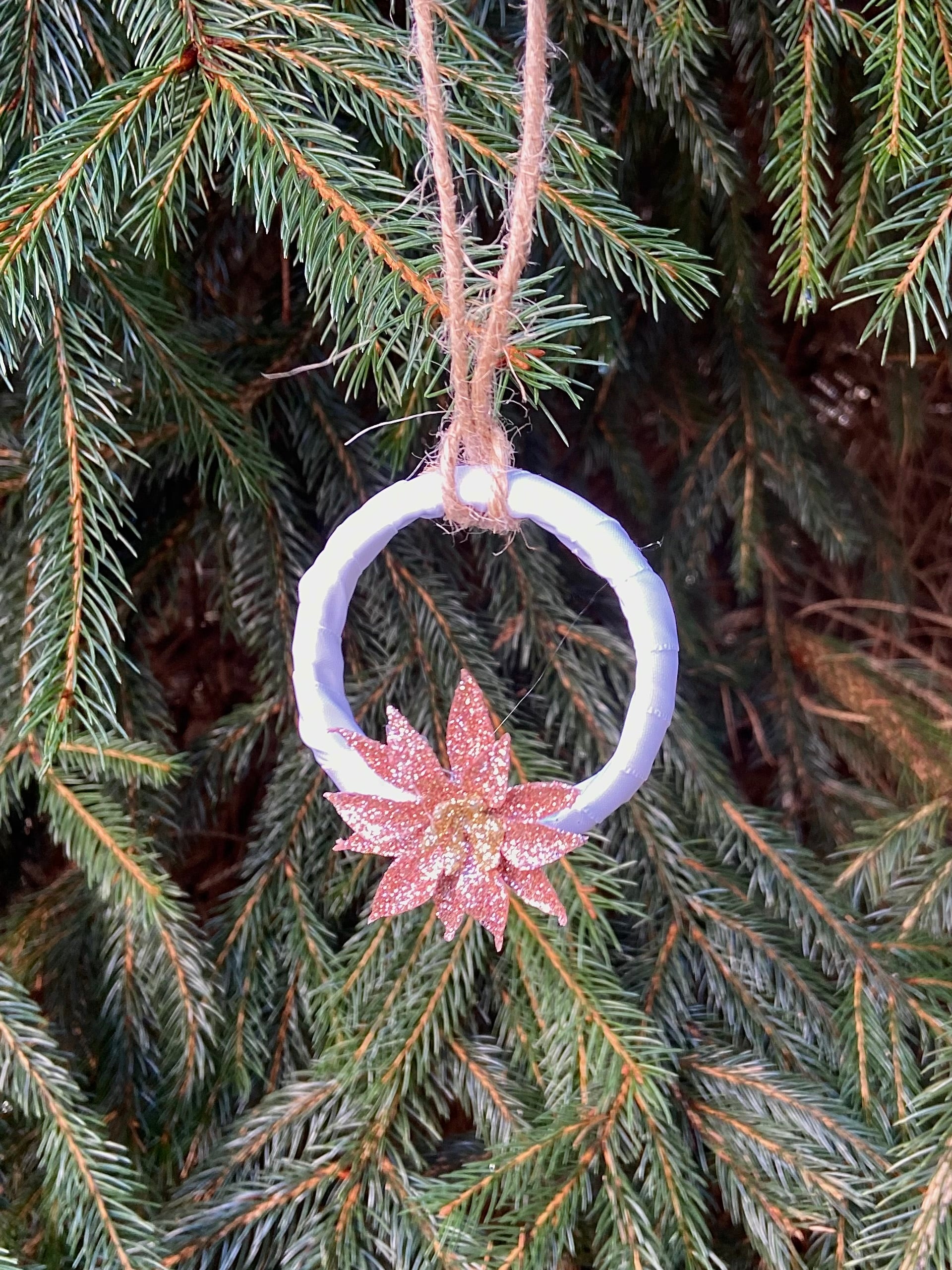 Blush Poinsettia Spark Ornament