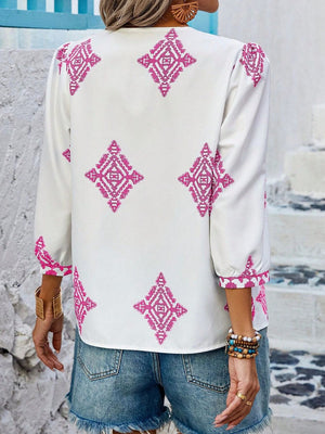 Raise Your Standards V-Neck Printed Blouse