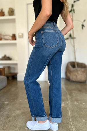 Judy Blue High Waist Front Seam Detail Straight Jeans