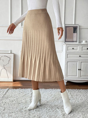 Pleat Perfection Midi Sweater Skirt