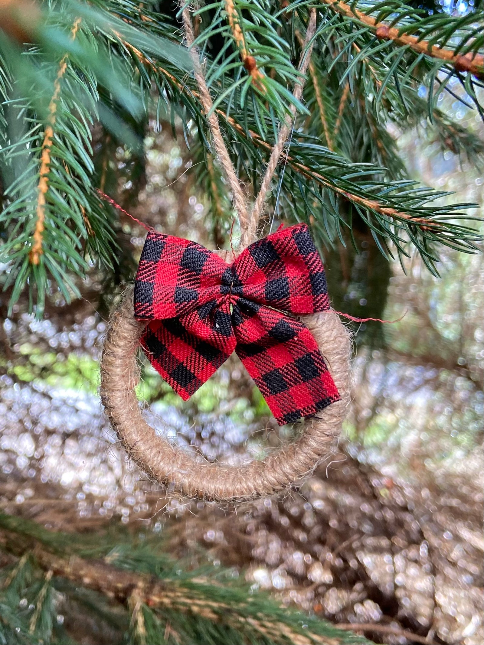 Rustic Plaid Charm Ornament