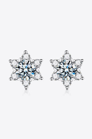 2 Carat Moissanite Snowflake Stud Earrings