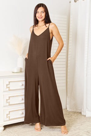 Day In The Life Spaghetti Strap Tied Wide Leg Jumpsuit