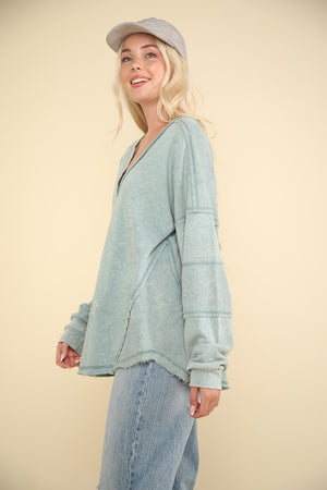 S'mores At Dusk Exposed Seam Knit Top