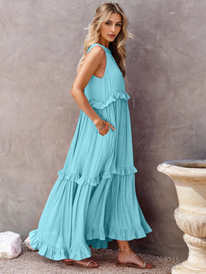 Take A Breath Tiered Maxi Dress with Pockets