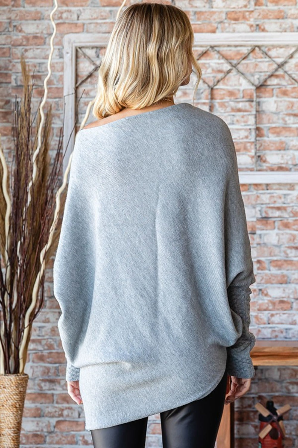 Orchard Breeze Asymmetrical Hem Dolman Sweater