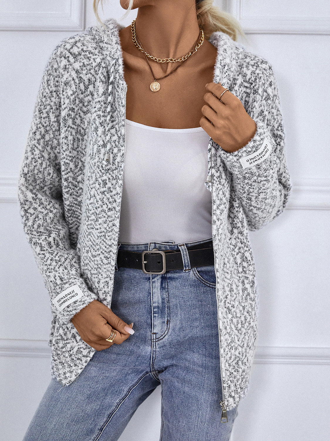 Hazy Horizon Zip-Up Hooded Sweater