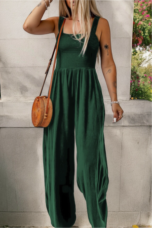 Watching The Sunrise Smocked Wide Leg Jumpsuit