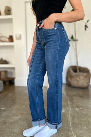 Judy Blue High Waist Front Seam Detail Straight Jeans