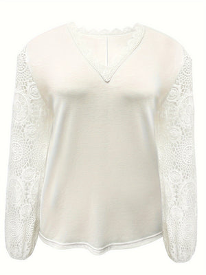 Layers Of Love Lace Detail V-Neck Top