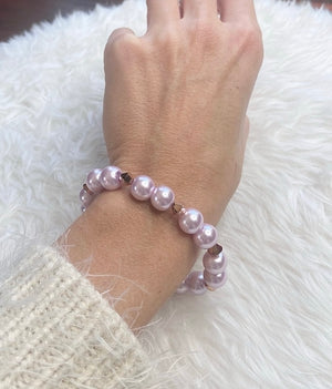 Lilac Pearl & Swarovski Crystal Bracelet