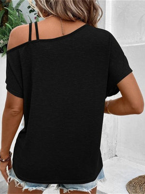 Take The Long Way Asymmetrical Neck Top