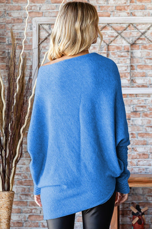 Orchard Breeze Asymmetrical Hem Dolman Sweater