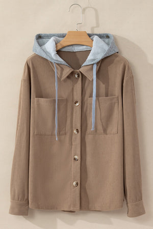 Trendy Traveler Corduroy Hooded Shacket