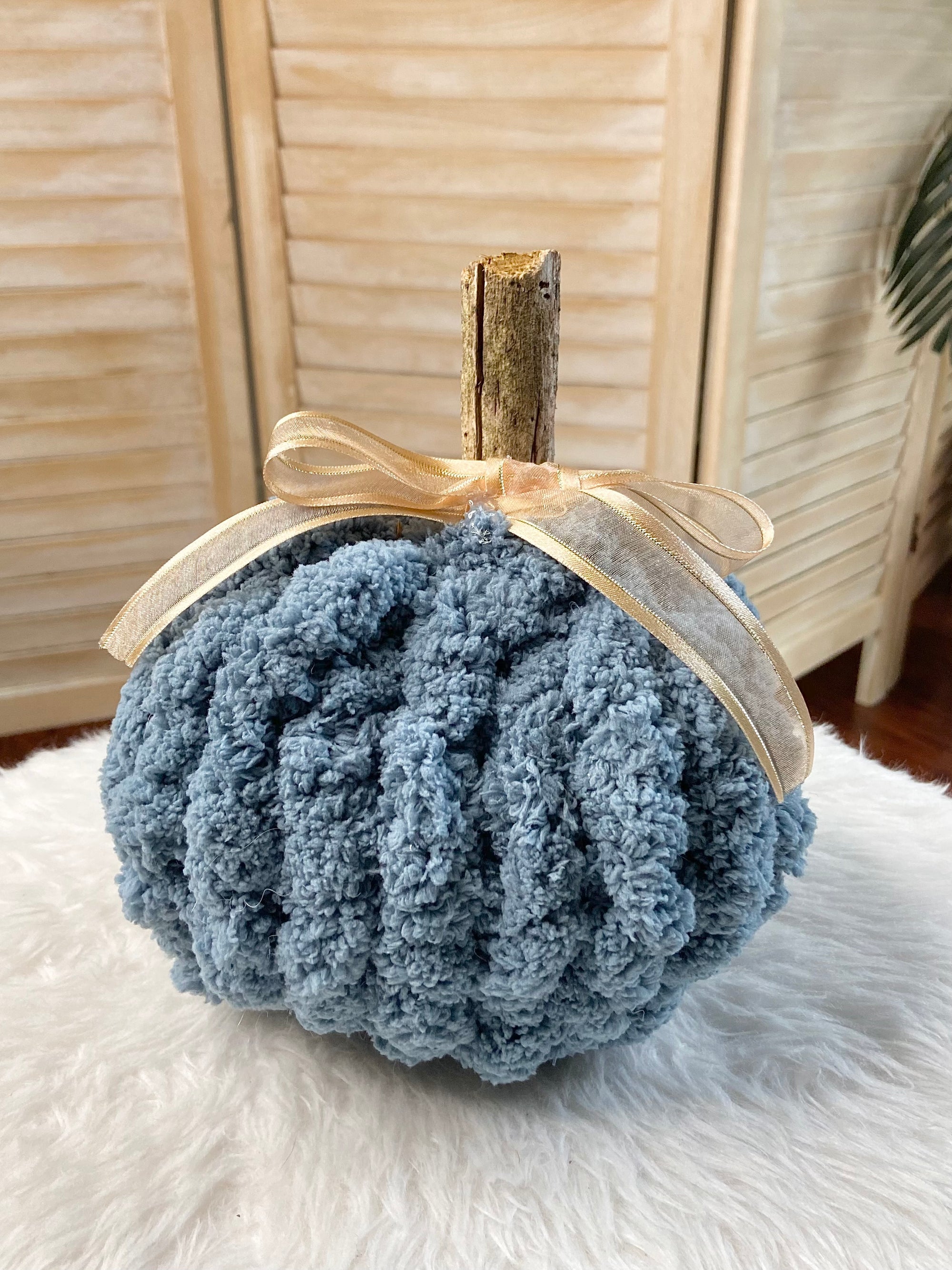 Autumn Harvest Knit Pumpkin-dusty blue