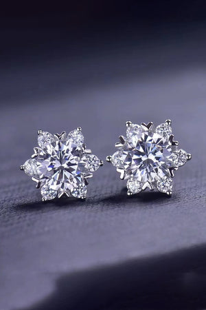 2 Carat Moissanite Snowflake Stud Earrings