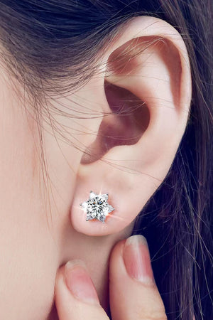 2 Carat Moissanite Snowflake Stud Earrings