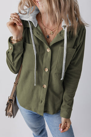 Trendy Traveler Corduroy Hooded Shacket