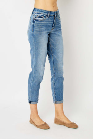 Judy Blue Cuffed Hem Slim Jeans