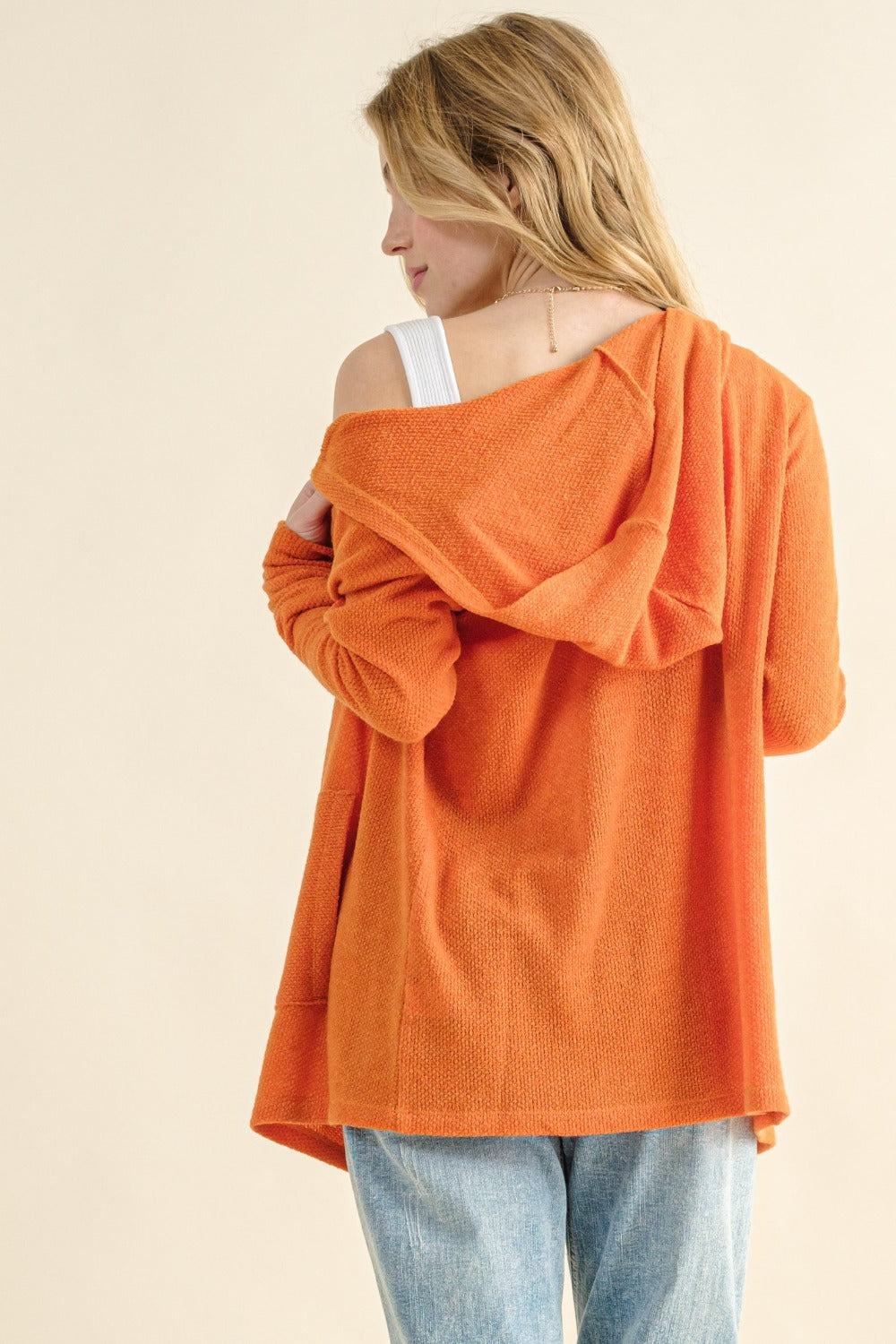 Autumn Ember Hooded Cardigan with Pockets