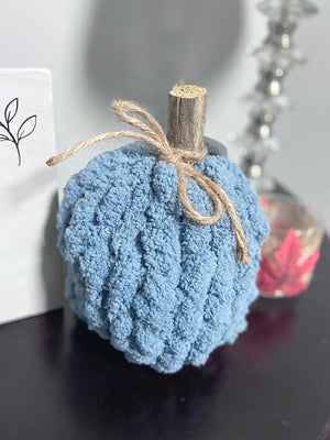 Autumn Hearth Knit Pumpkin-dusty blue