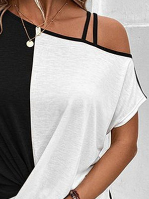 Take The Long Way Asymmetrical Neck Top