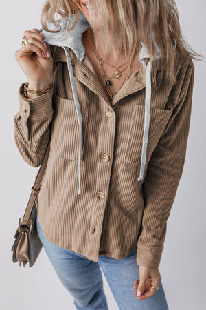 Trendy Traveler Corduroy Hooded Shacket