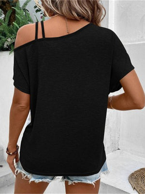 Take The Long Way Asymmetrical Neck Top