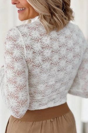 Another Day Ahead Lace Mock Neck Top