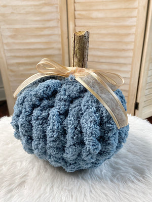 Autumn Harvest Knit Pumpkin-dusty blue