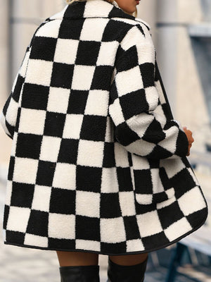 Bold And Beautiful Checkered Button Coat