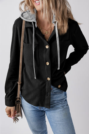 Trendy Traveler Corduroy Hooded Shacket