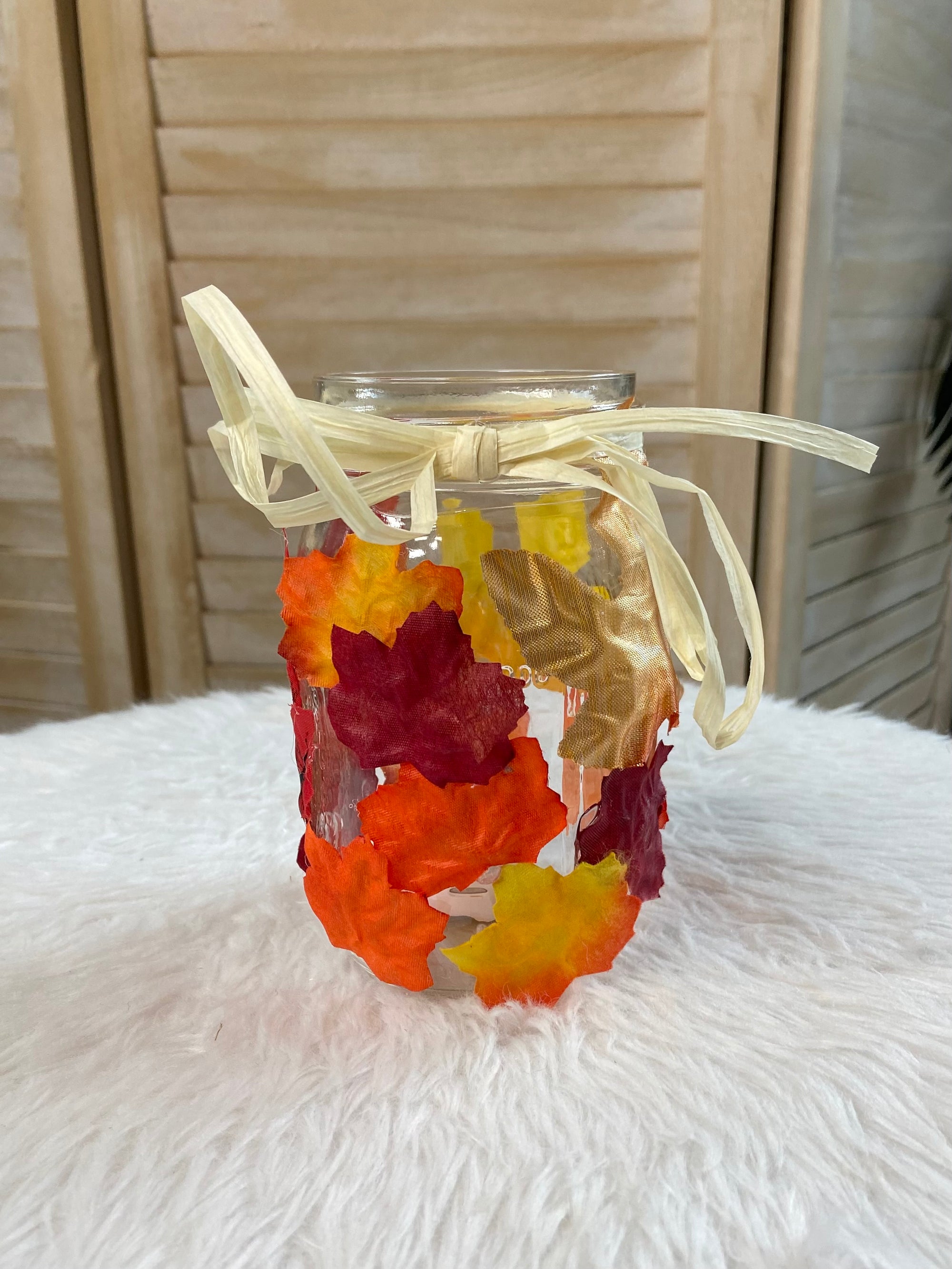 Autumn Glow Glass Jar
