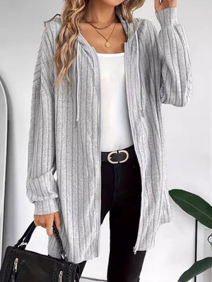 Cozy Cascade Ribbed Zip Up Jacket