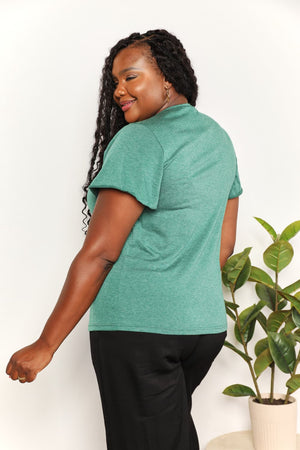 Need A Reason Ruched V-Neck Tee