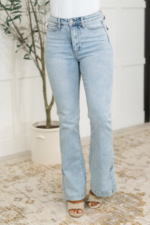 Alexis High Rise Control Top Slit Hem Slim Bootcut Jeans