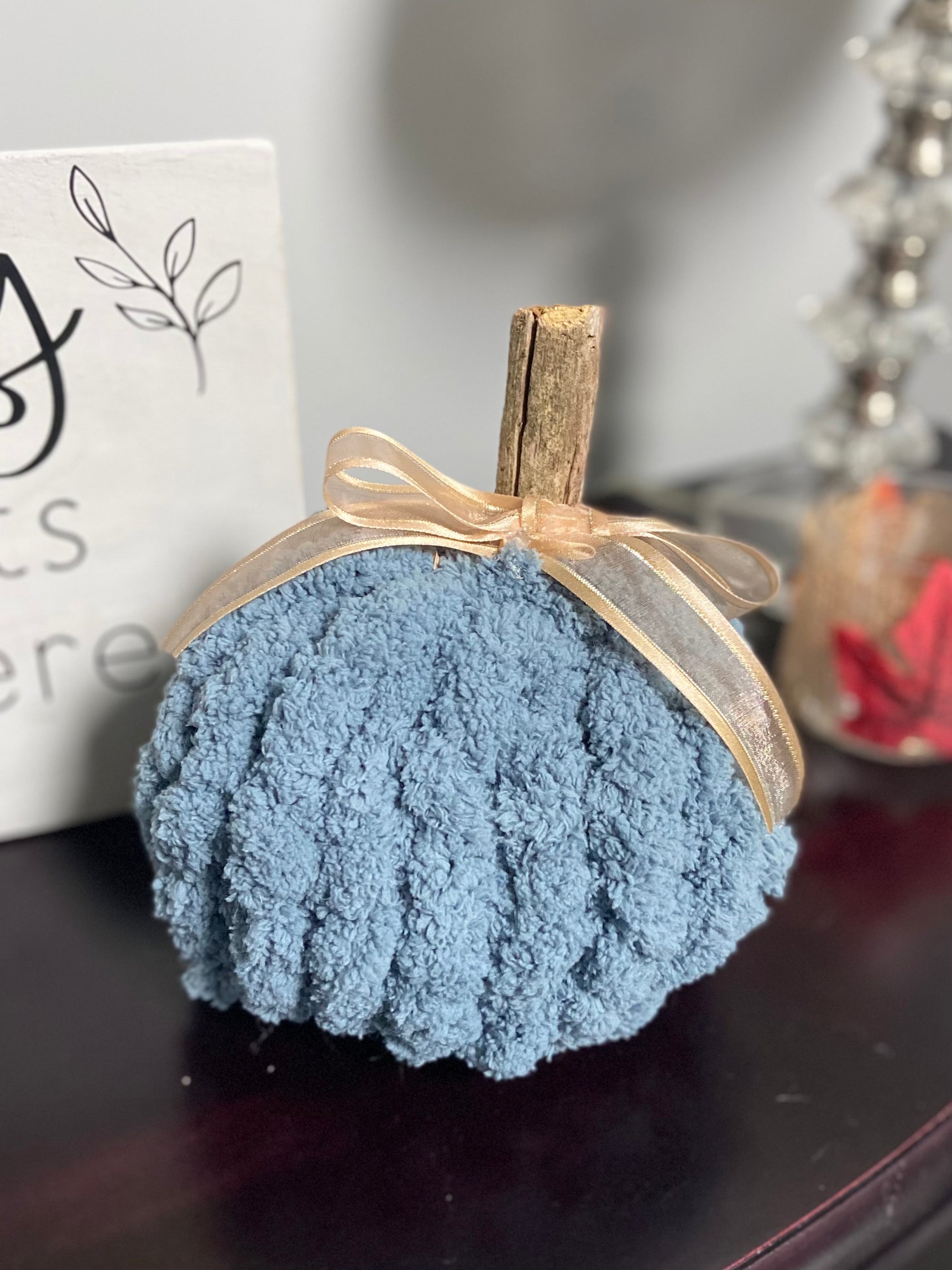 Autumn Harvest Knit Pumpkin-dusty blue