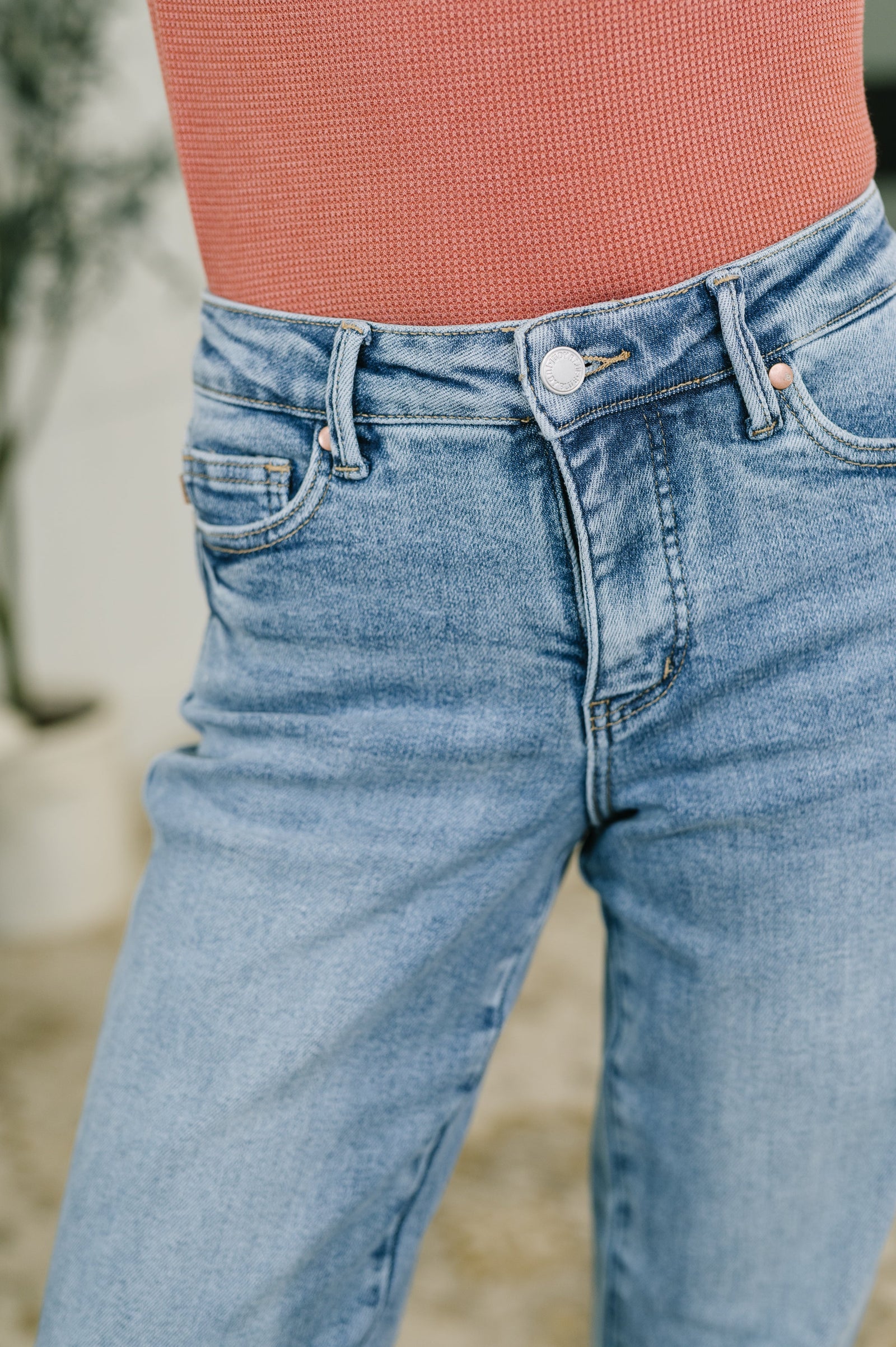 Corrine Mid Rise Control Top Vintage Straight Jeans